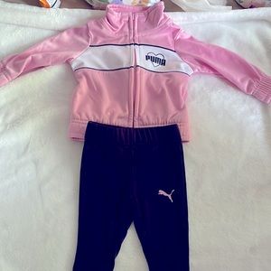 Used once Puma jacket and Leggings. Size 0-3 months